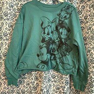 Disney Women's cropped Green Sweater